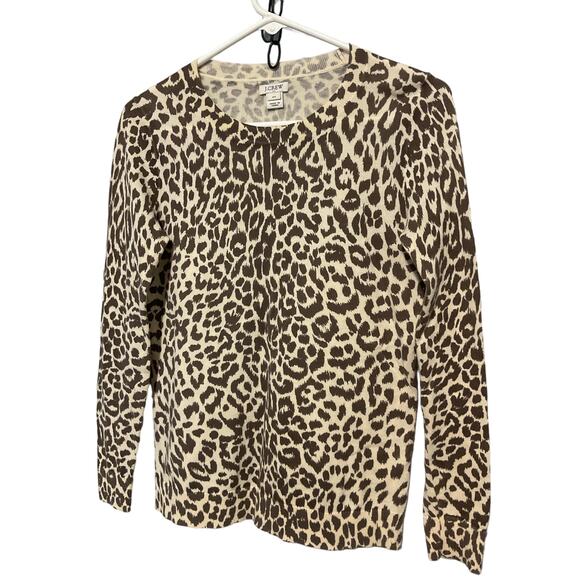 J. Crew XS Cheetah Print Sweater - Picture 1 of 8